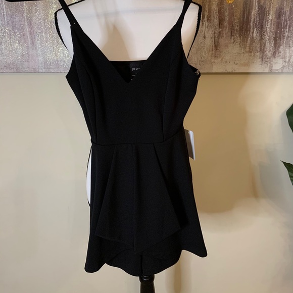 Black spaghetti strapped romper skirt. - Picture 5 of 5